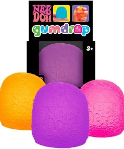 Schylling NeeDoh Gumdrop Textured Sensory Fidget Toy Colors May Vary (3 Pack)